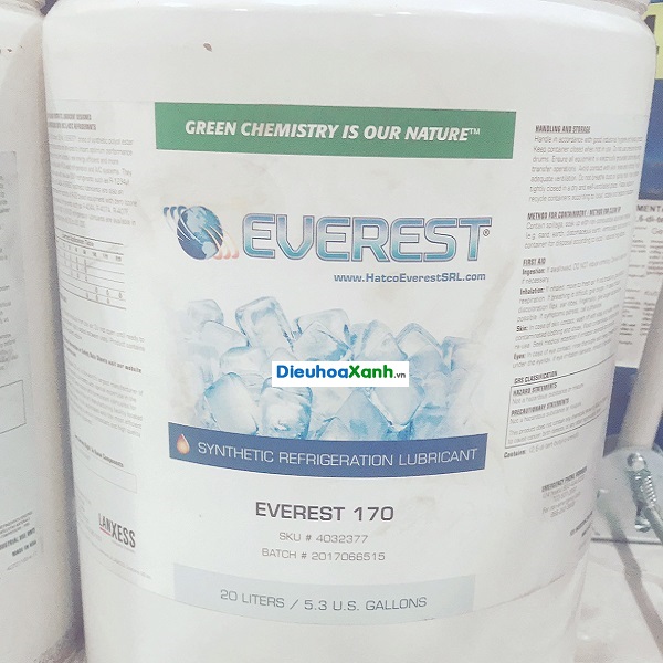 Dầu nhớt lạnh Everest 170, là dầu POE cấp độ nhớt ISO 170